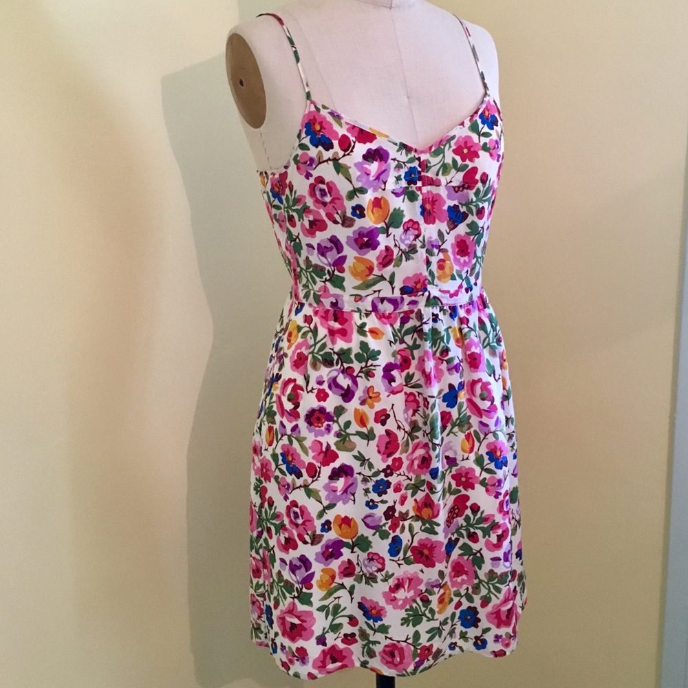 Madewell silk floral print sundress fully lined